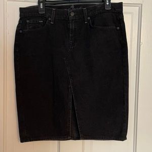 Black denim skirt